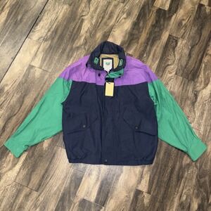 Vintage 90s Forest Club Color Block Shell Jacket Men's Large NWTGS